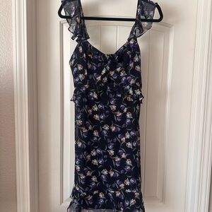 Lulu's Navy Floral Dress